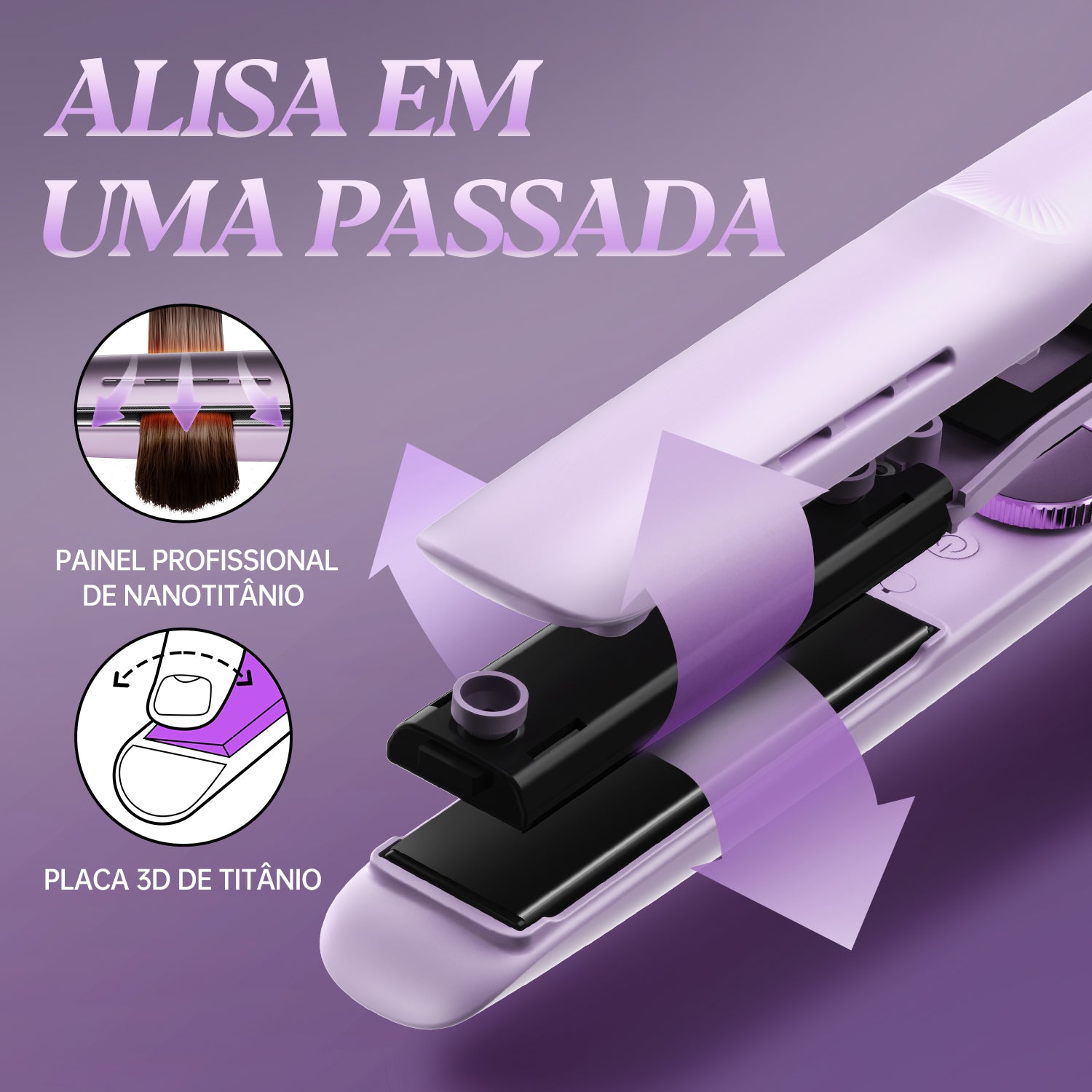 Prancha Profissional Titanium Care ion+ LENA- H12